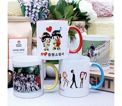 직선 핸드라인 포토 머그컵 355ml 12온스