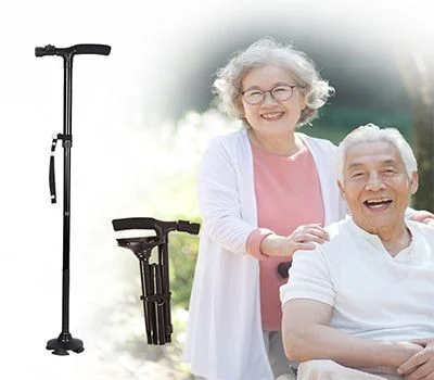 접이식 네발 지팡이 LED 보행 보조기