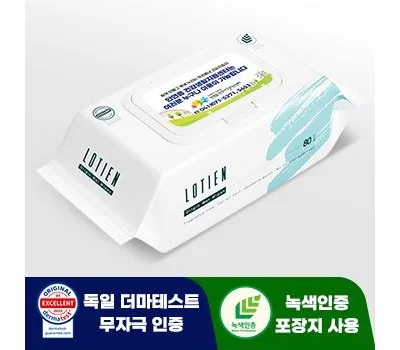 로티엔 오리진 민트 45g 엠보싱 물티슈 80매