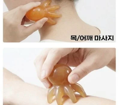목 어깨 두피 지압 문어 괄사 마사지기